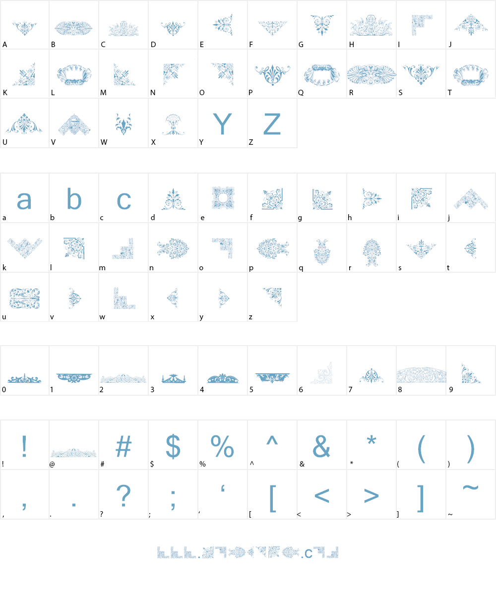 Victorian Free Ornaments Font Character